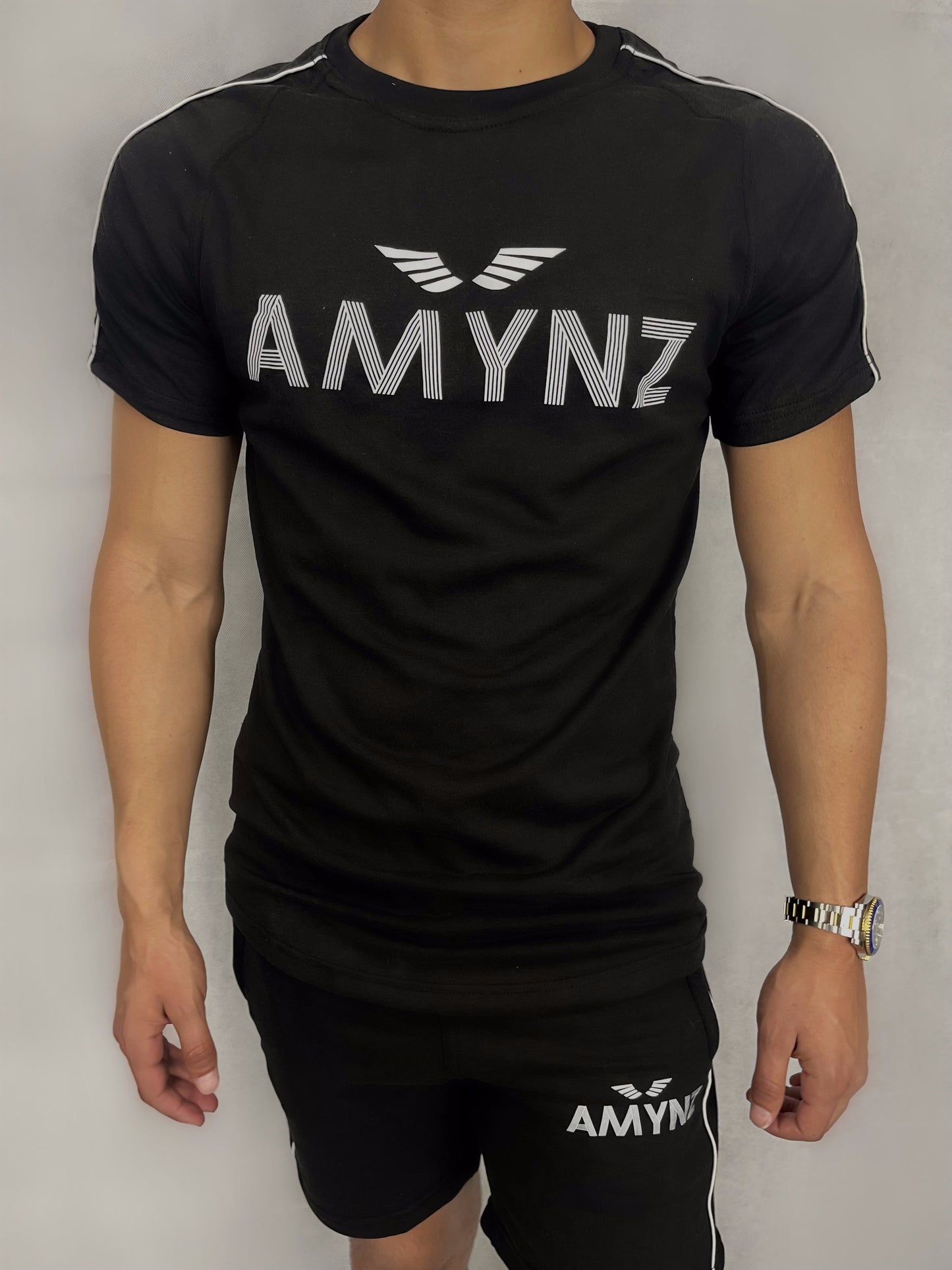 Lined AMYNZ T-Shirt - Black