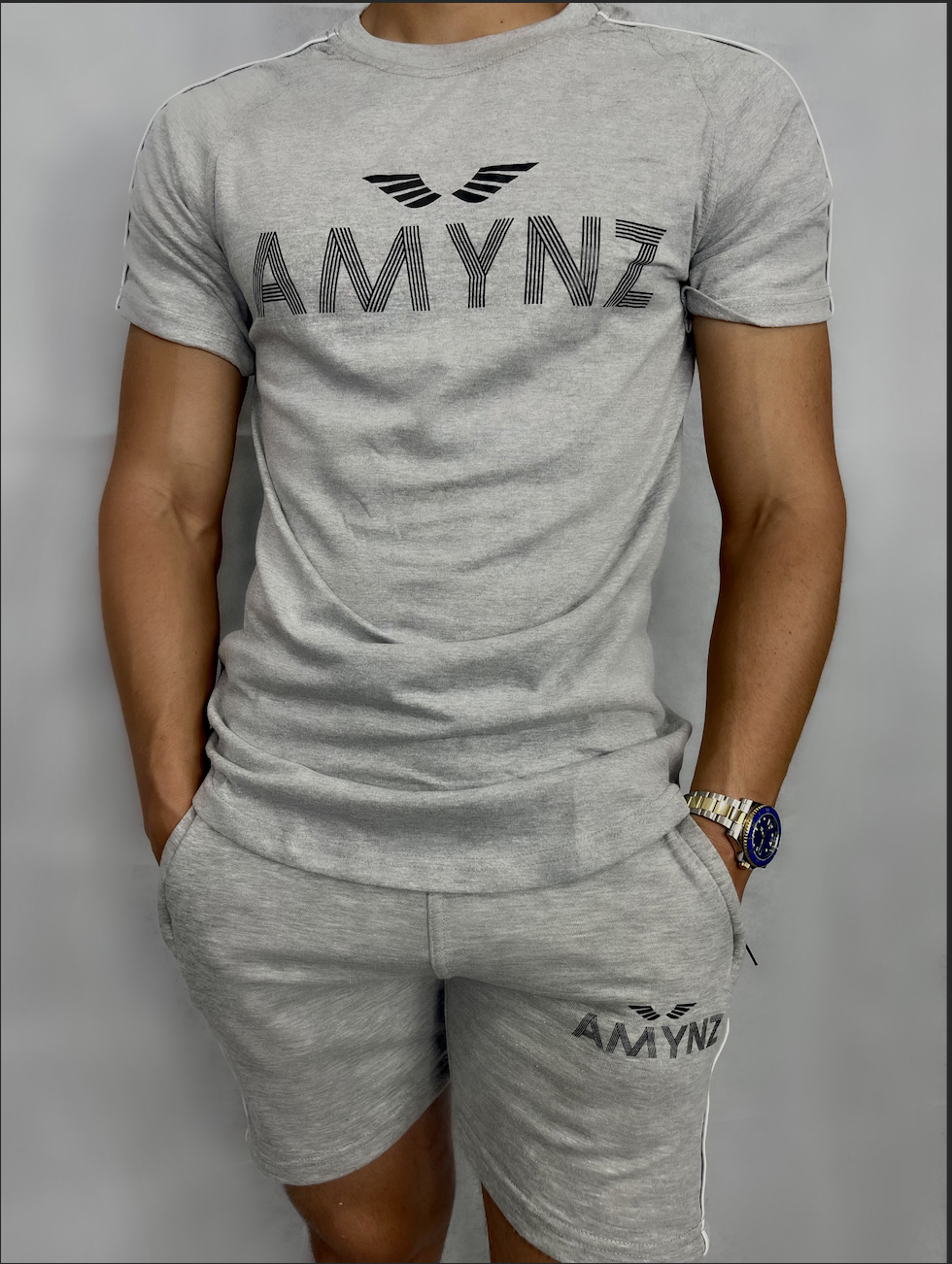 Lined AMYNZ T-Shirt - Grey