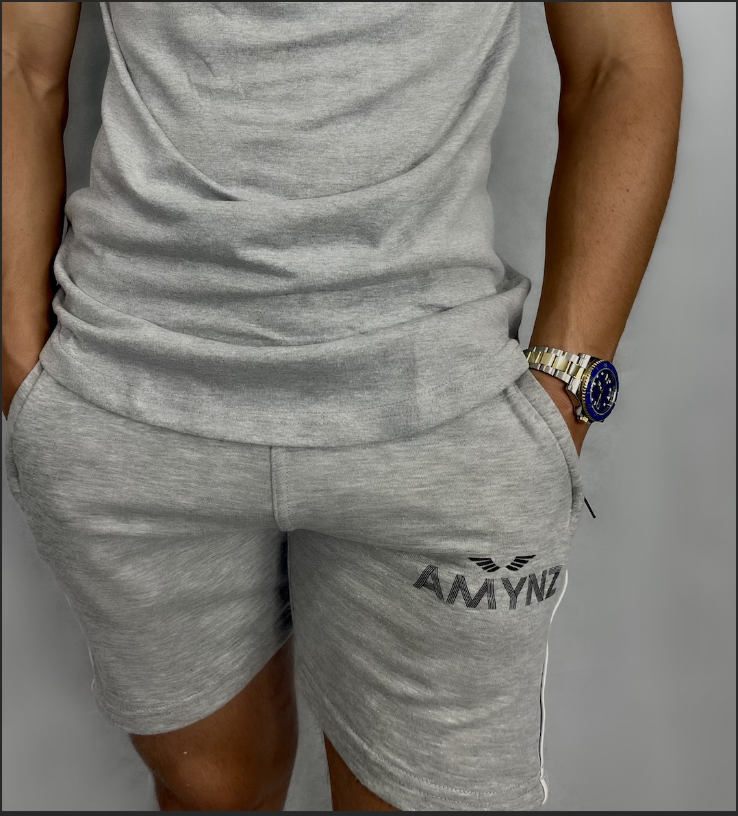 Lined AMYNZ Shorts - Grey